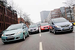 Тест Grand Scenic, Touran, Zafira и Mazda5 