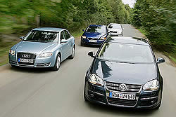 VW Jetta, Audi A4, Volvo S40 и Skoda Octavia