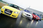 Четыре компактных немца - Mercedes C 350, Audi A3 Sportback 3.2, BMW 130i и VW Golf R32